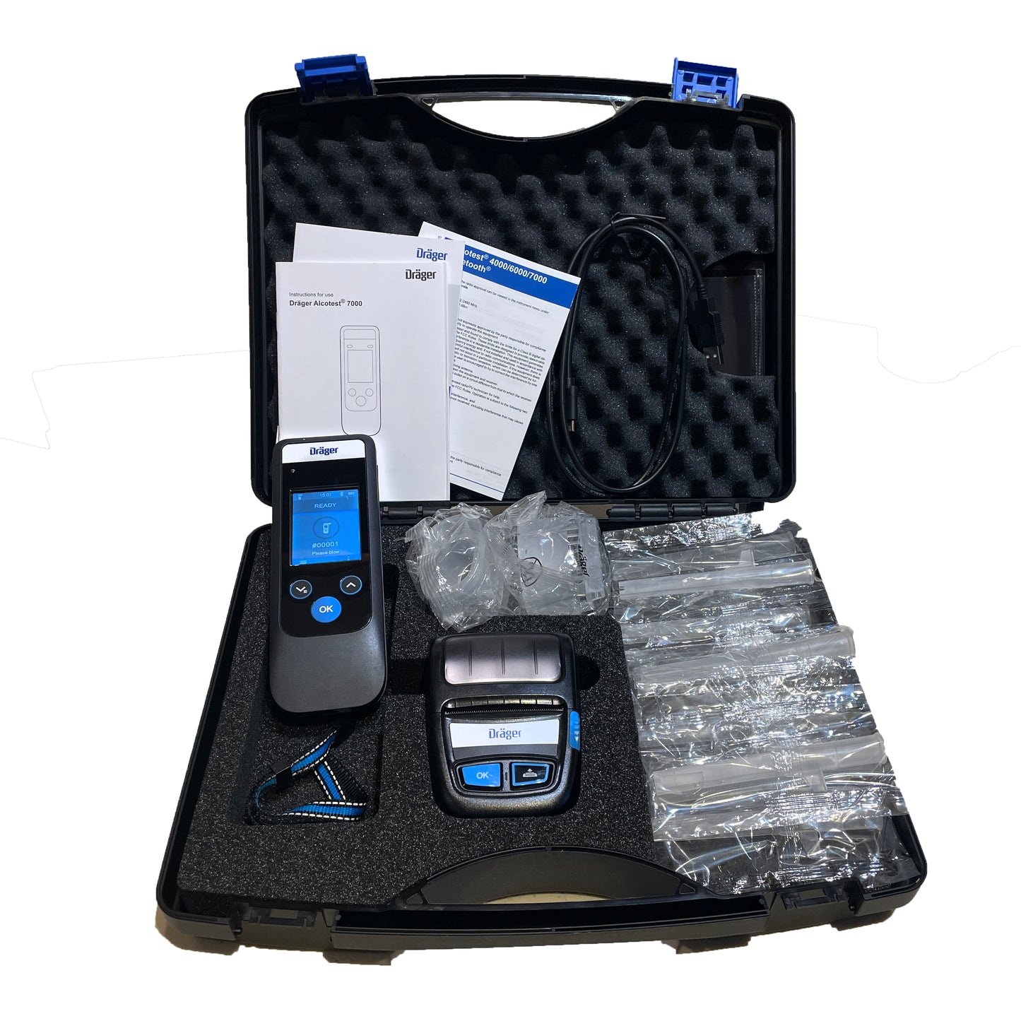 Dräger Alcotest 7000 System Kit with Printer and Mouthpieces